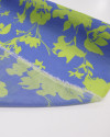 Tecido Viscose Italiano Estampa Floral Verde Neon e Azul