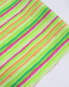 Tecido Viscose Italiano Listras em Aquarela Rosa, Coral e Tons de Verde