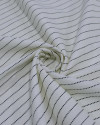 Tecido Linho Misto Risca de Giz Preto e Offwhite