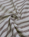 Tecido Linho Misto Listrado Marrom e Offwhite