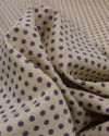 Tecido Linho Misto Micro Poá Roxo e Cru