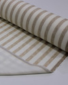 Tecido Linho Misto Listrado Caramelo e Offwhite