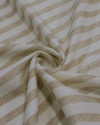 Tecido Linho Misto Listrado Caramelo e Offwhite