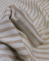 Tecido Linho Misto Listrado Caramelo e Offwhite