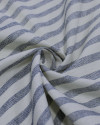 Tecido Linho Misto Listrado Azul Marinho Noite e Offwhite