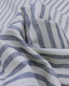 Tecido Linho Misto Listrado Azul Marinho Noite e Offwhite