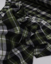 Tecido Flanela Mista Multi Quadriculado Branco, Preto e Verde