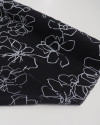 Tecido Crepe Fino Italiano Rascunho Floral Abstrato Cinza e Preto