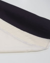 Tecido Viscose Acetinada Italiano Barrado Vertical e Macro Flores Violeta e Creme