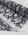 Tecido Crepe Chiffon Italiano Estampa Abstrata Cinza e Preto