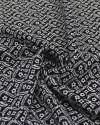 Tecido Crepe de Viscose Italiano Flores entre Ramos Creme e Preto