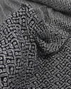 Tecido Crepe de Viscose Italiano Flores entre Ramos Creme e Preto