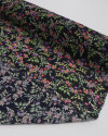Tecido Crepe Chiffon Italiano Ramos Florais Lilás Vermelho e Preto