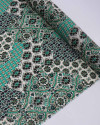 Tecido Viscose Italiano com Lurex Multi Estampado Preto e Tons de Verde