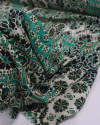 Tecido Viscose Italiano com Lurex Multi Estampado Preto e Tons de Verde