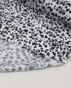 Tecido Viscose Acetinada Italiano Folhagens Abstratas P/B