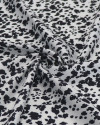 Tecido Viscose Acetinada Italiano Folhagens Abstratas P/B