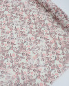 Tecido Crepe Chiffon Italiano Texturizado e Bordado Ramos em Cashmere Vermelho e Creme