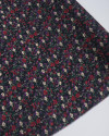 Tecido Viscose Italiano Tapete Floral Vermelho, Roxo e Preto