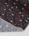 Tecido Viscose Italiano Tapete Floral Vermelho, Roxo e Preto