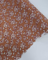 Tecido Crepe Koshibo Ramos e Flores Offwhite e Argila