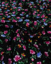 Tecido Viscose Texturizada Liberty Azul, Rosa, Verde e Preto