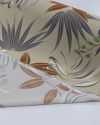 Tecido Crepe Koshibo Folhagens Diversas Cinza, Marrom e Creme