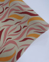 Tecido Crepe Koshibo Estampa Ondulada Abstrata Amarelo, Marsala e Rosa