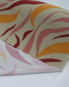 Tecido Crepe Koshibo Estampa Ondulada Abstrata Amarelo, Marsala e Rosa
