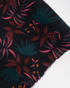 Tecido Crepe Koshibo Folhagens Diversas Rosa, Verde e Preto