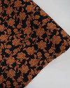 Tecido Crepe Koshibo Ramos e Flores Cobre e Preto