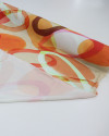Tecido Viscose Italiano Arcos Flutuantes Em Aquarela Tons Quentes