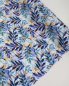 Tecido Viscose Texturizada Ramos Sobrepostos Tons de Azul