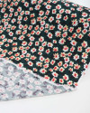 Tecido Viscose Texturizada Tapete Floral Salmão e Verde Esmeralda