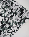 Tecido Viscose Macro Flores Branco, Verde e Preto