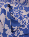 Tecido Viscose Texturizada Estampa Botânica Azul e Rosa Quartzo