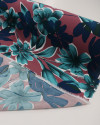 Tecido Viscose Macro Floral Verde Tiffany, Azul e Goiaba