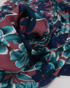 Tecido Viscose Macro Floral Verde Tiffany, Azul e Goiaba