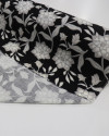Tecido Viscose Texturizada Flor de Lótus Cinza e Preto