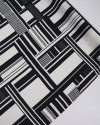Tecido Viscose Italiano Macro Geométrico Preto e Branco