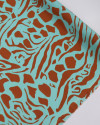Tecido Viscose Italiano Animal Print Terracota e Verde Tiffany