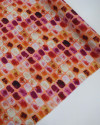 Tecido Viscose Italiano Gemas Preciosas Tons de Rosa e Coral