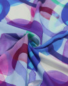 Tecido Viscose Italiano Arcos Flutuantes em Aquarela Tons Frios