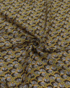 Tecido Crepe Chiffon Texturizado Italiano Micro Estampa Amarelo