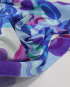 Tecido Viscose Italiano Arcos Flutuantes em Aquarela Tons Frios