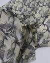 Tecido Cetim Italiano Multi Floral Amarelo Requinte e Cinza