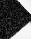 Tecido Veludo Cristal Italiano Flores com Lurex Preto