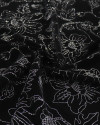 Tecido Veludo Cristal Italiano Flores com Lurex Preto