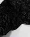 Tecido Veludo Cristal Italiano Flores com Lurex Preto