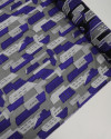 Tecido Organza Bordado Italiano Roxo e Cinza